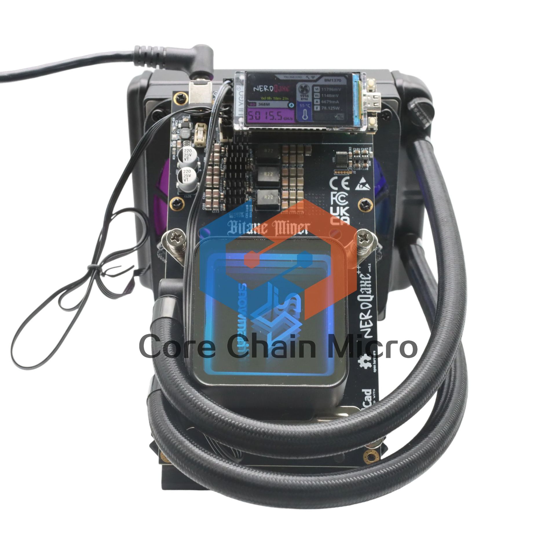 Nerdqaxe++ Hydro 4.8t Hash 4Xbm1370 Asic Chip Silent Btc Bch Lottery Machine