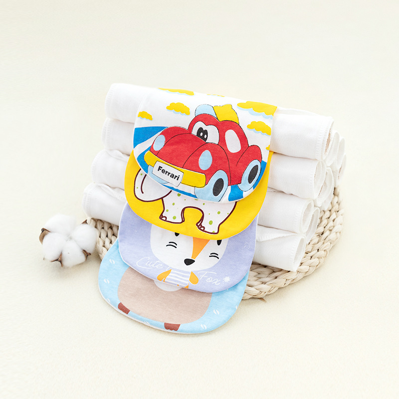 Baby sweat towel cotton gauze 4 layers 6 layers baby sweat towel children's Mat back towel enlarged New Cartoon pattern