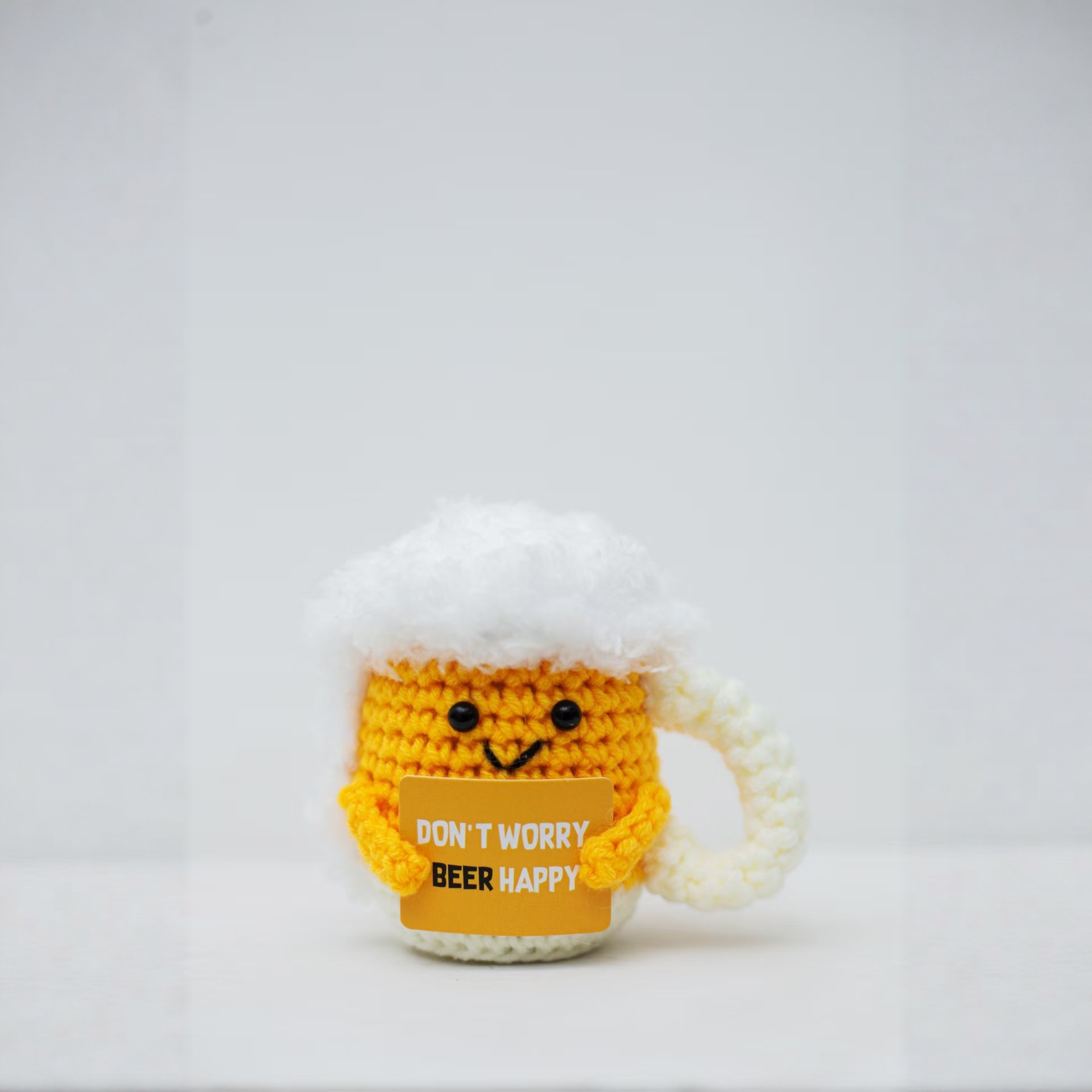 Handmade Crocheted Woolen Doll Creative Ornaments Cute Positive Energy Kitten Turtle Beer Mug Pendant Cartoon Outfit