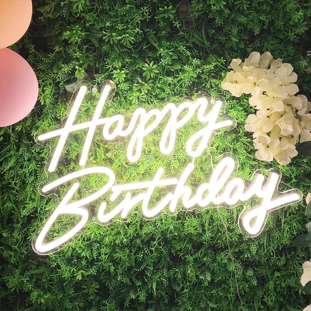 Amazon cross-border e-commerce explosions neon happy birthday glowing logo birthday party bedroom wall decoration