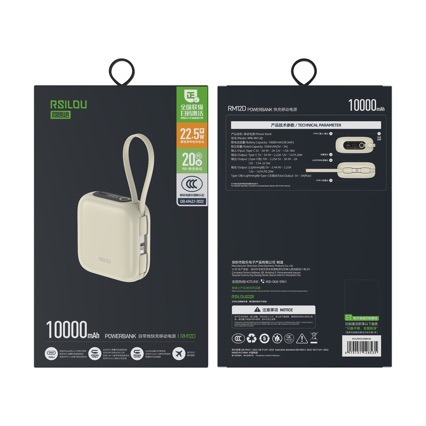 Brand RM12D20W 22.5W dual-line mobile power 10000 mA 3C certified self-belt line fast charging treasure