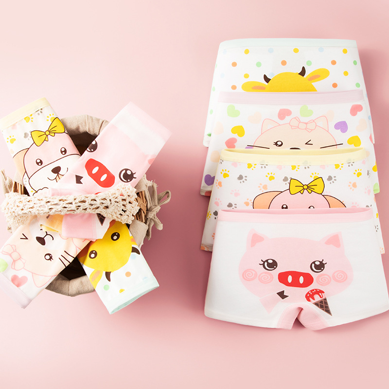 Children's Underwear New Style Girls' Cotton Boxer Briefs Junior High School Girls' Category a Cotton Breathable and Comfortable Boxer Shorts
