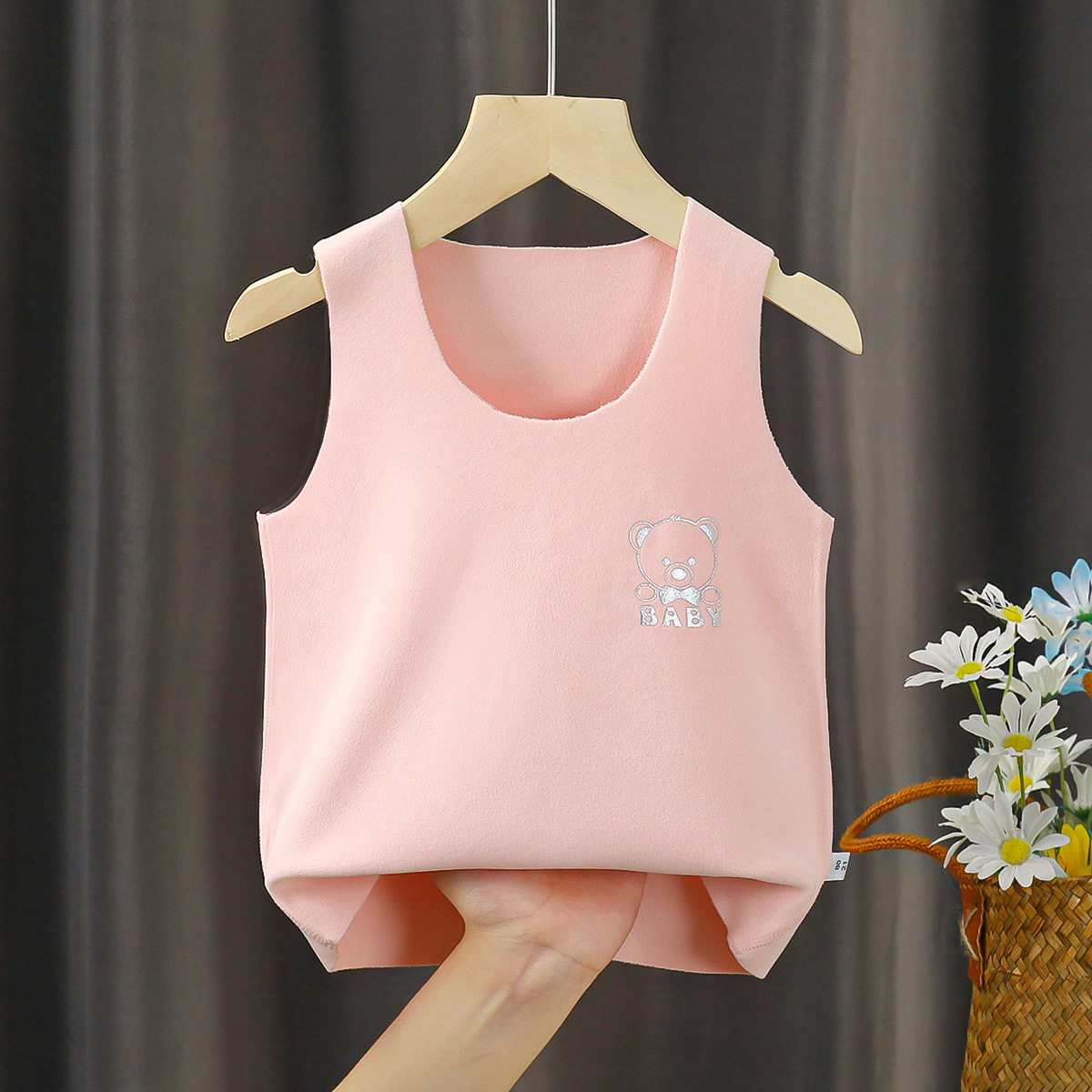 Children's Velvet Vest Autumn and Winter Infant and Toddler Seamless Boy's Inner Wear Girl's Warm Baby Vest Vest