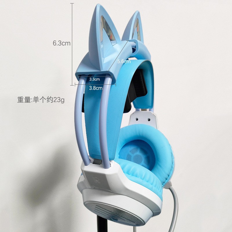 Popular Live Broadcast Same Style Head-Mounted Wired Headphone Accessories Cat Ear Decoration Cute Accessories Freely Removable Pendant