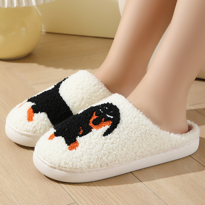 New Autumn and Winter Couple Cute Cartoon Puppy Cotton Slippers Home Indoor Non-slip Cotton Slippers Wholesale
