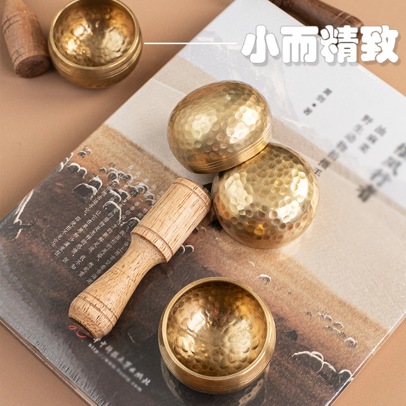 Nepalese Mini Singing Bowl Sanskrit Sound Bowl Yoga Meditation Bowl Sound Bowl Copper Chime Meditation Healing Copper Bowl Ornaments