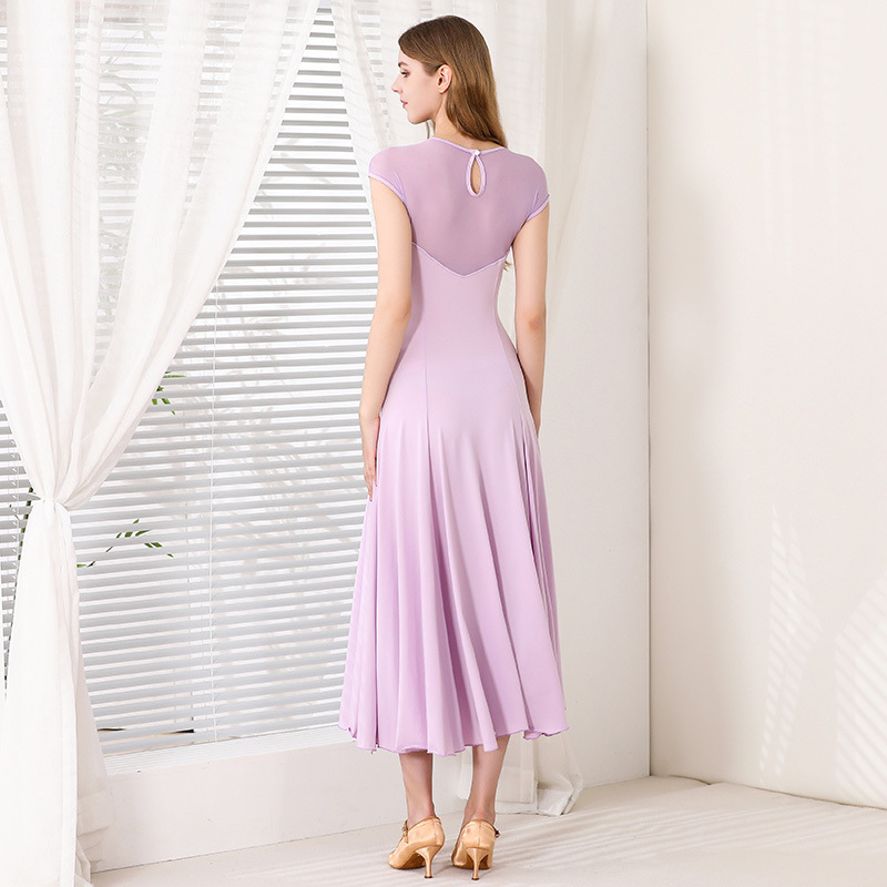 Mei Yu Adult Shoulder-covered Short-sleeved Modern Dance Dress MY900 Ballroom Dance Costume Ballroom Dance Waltz dress