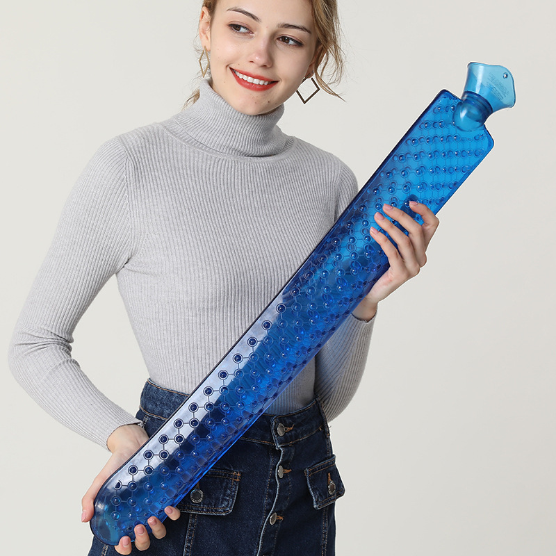 Super long hot water bag bed bed warm body special PVC water injection extra large transparent strip warm water bag wholesale