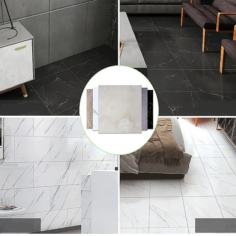 Cross-Border Self-Adhesive Background Wall Pvc Waterproof and Wear-Resistant Imitation Marble Floor Sticker 30Cmx30Cm One-Piece Drop Shipping