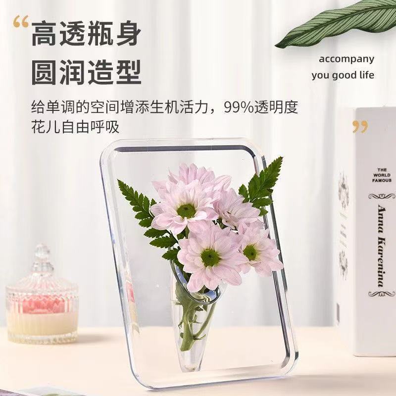 Ins Style Photo Frame Vase Light Luxury High-end Office Desktop Decorative Ornaments Living Room Entrance Niche Hydroponic Flower-arranging