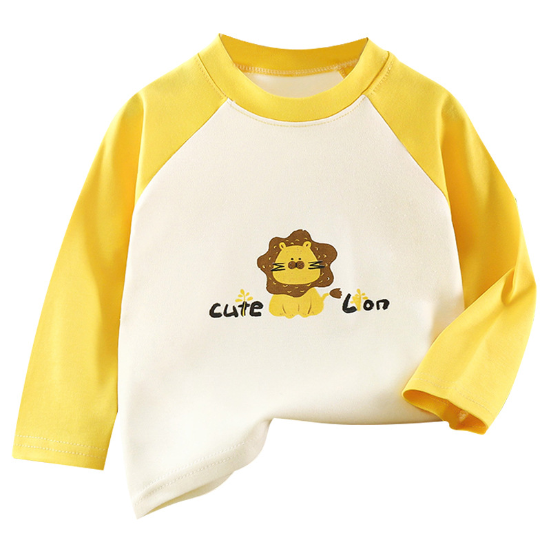 Children's Long-Sleeved T-Shirts, Autum Clothes, Pure Cotton Baby Autum New Boys' Clothes, Girls' Bottoming Shirts, Kidsren's Clothing Wholesale