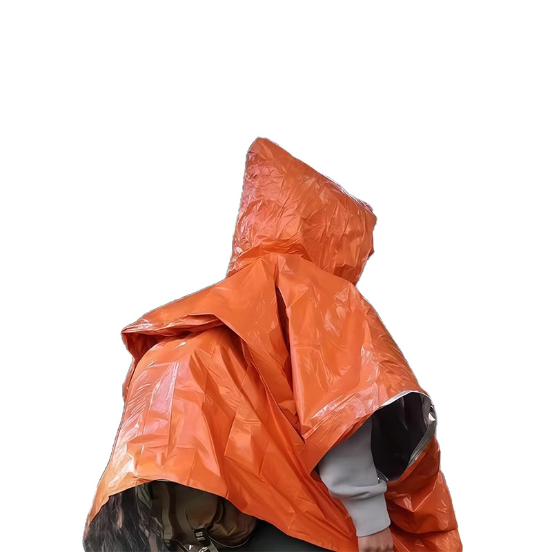Portable Aluminum Foil Field Survival Anti-Hyperthermia and Cold Raincoat Outdoor Camping Style Mountaineering Emergency Thermal Insulation Emergency Blanket