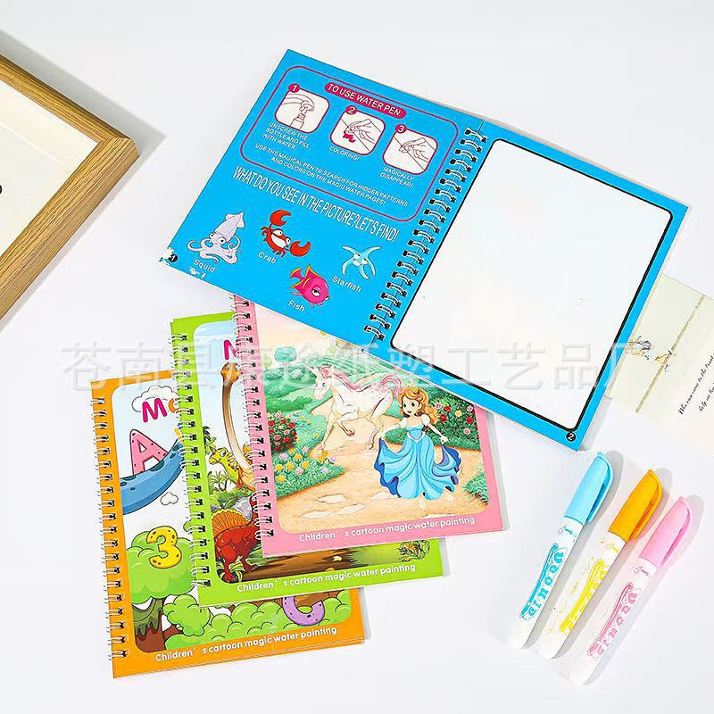 Cross-border magic coloring painting book clear water coloring painting repeated graffiti baby puzzle repeated filling water painting book