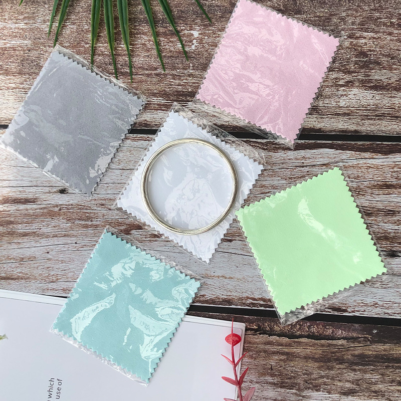 Wholesale silver cloth 8*8 independent packaging small batch polishing cloth suede jewelry jewelry cloth printable logo