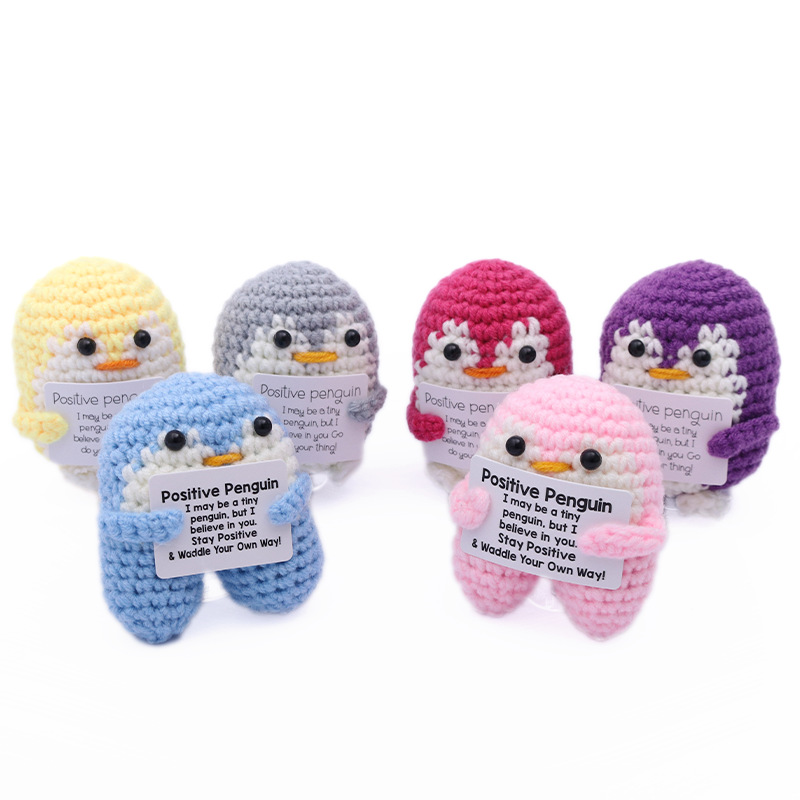 Amazon Cross-Border New Product Wool Animal Knitted Doll Standing Penguin Series Hand-Crocheted Wool Doll