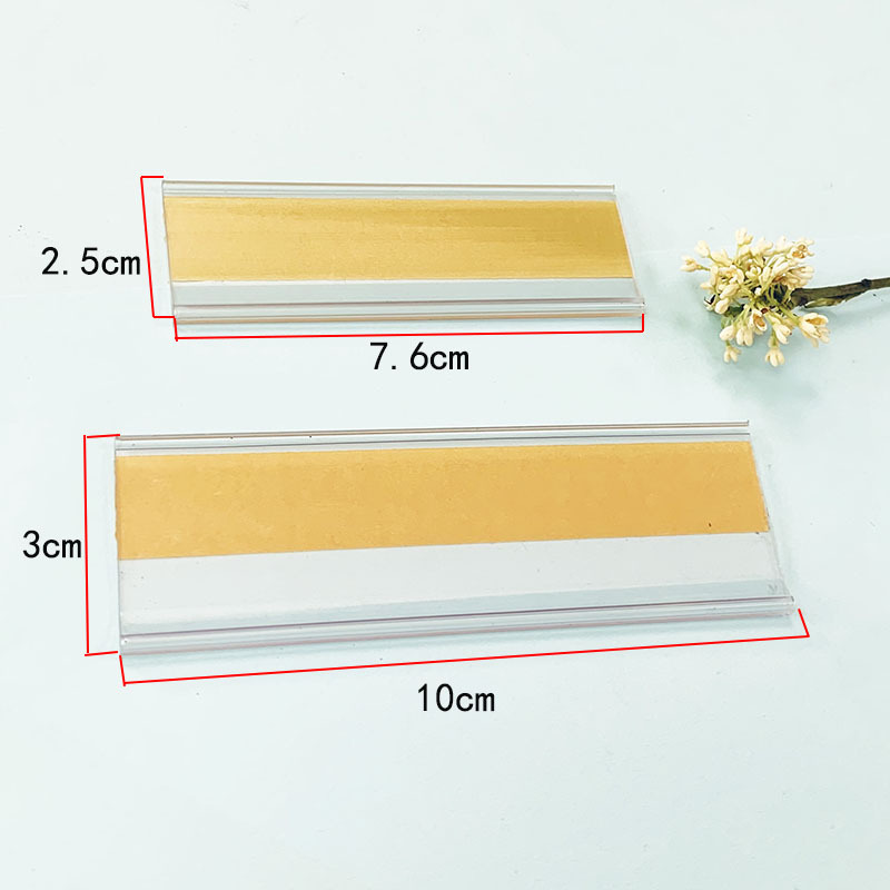 Cross-Border Customized Label Strip with Card Shelf U-Shaped Price Strip Flat Trademark Strip Pvc Transparent Self-Adhesive Price Tag Strip