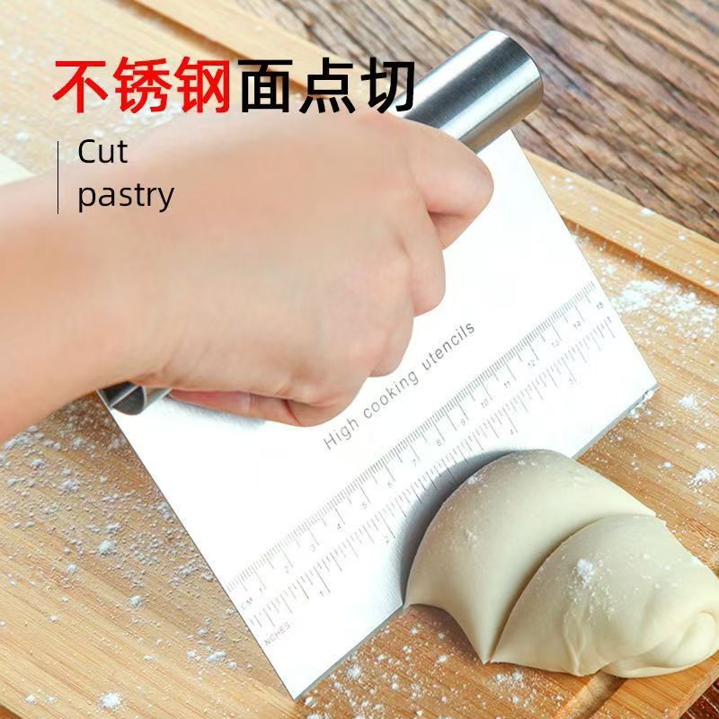 Stainless Steel Noodle Cutter Cutter Scraper Pizza Steamed Bread Dough Baking Slicing Tool Rice Bowel Scraper