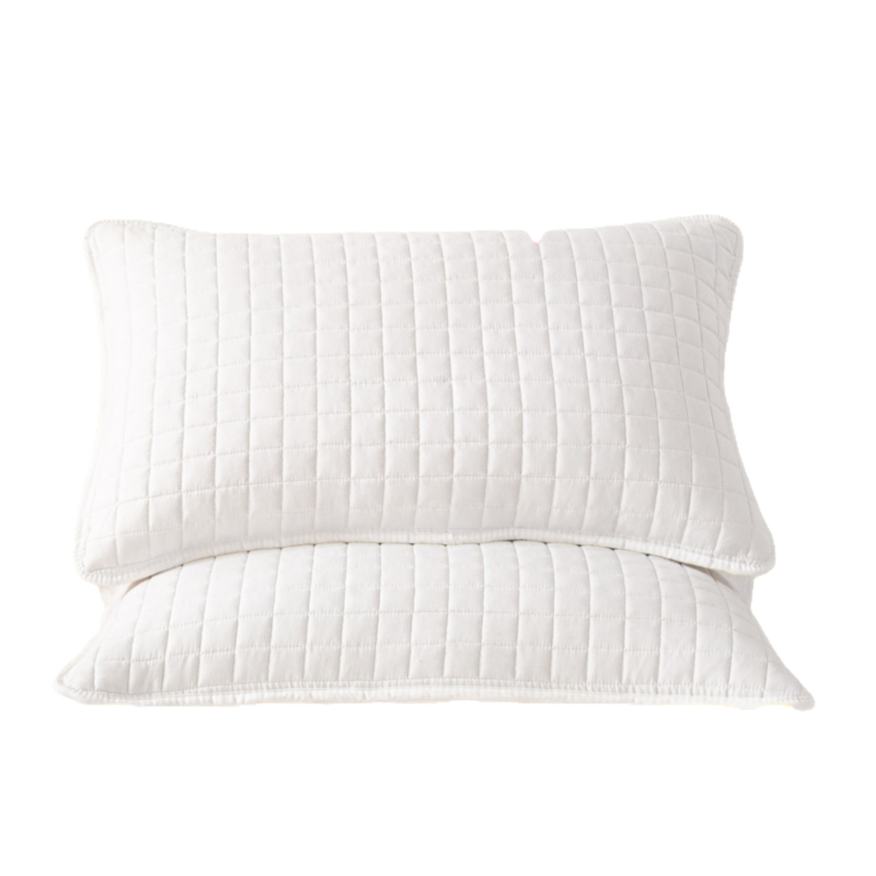 [Member Exclusive] Plaid Style Off-White Quilted Full Pillowcase Hotel Pillowcase Pair Pack for Resale
