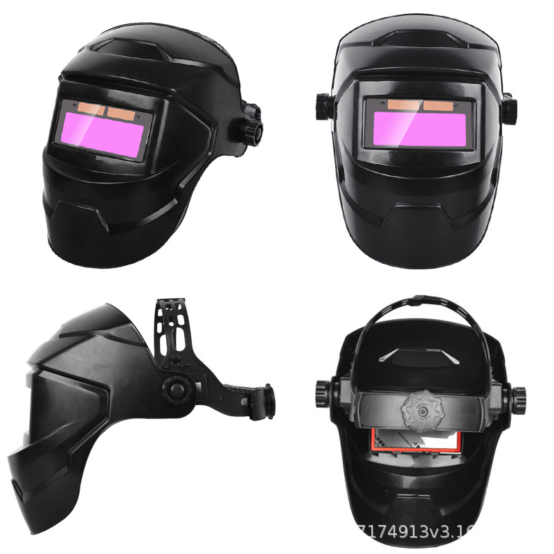 Automatic light changing welding protective mask solar head-mounted argon arc welding protective mask face protection anti-baking welding hat