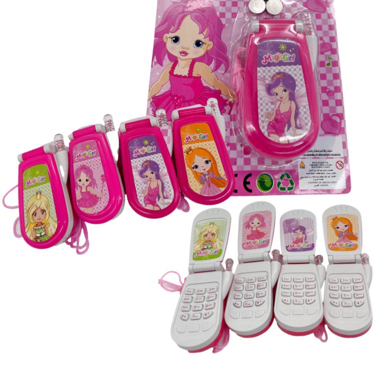 Children's simulation flip phone music early education puzzle enlightenment baby lighting toys boys and girls gift wholesale