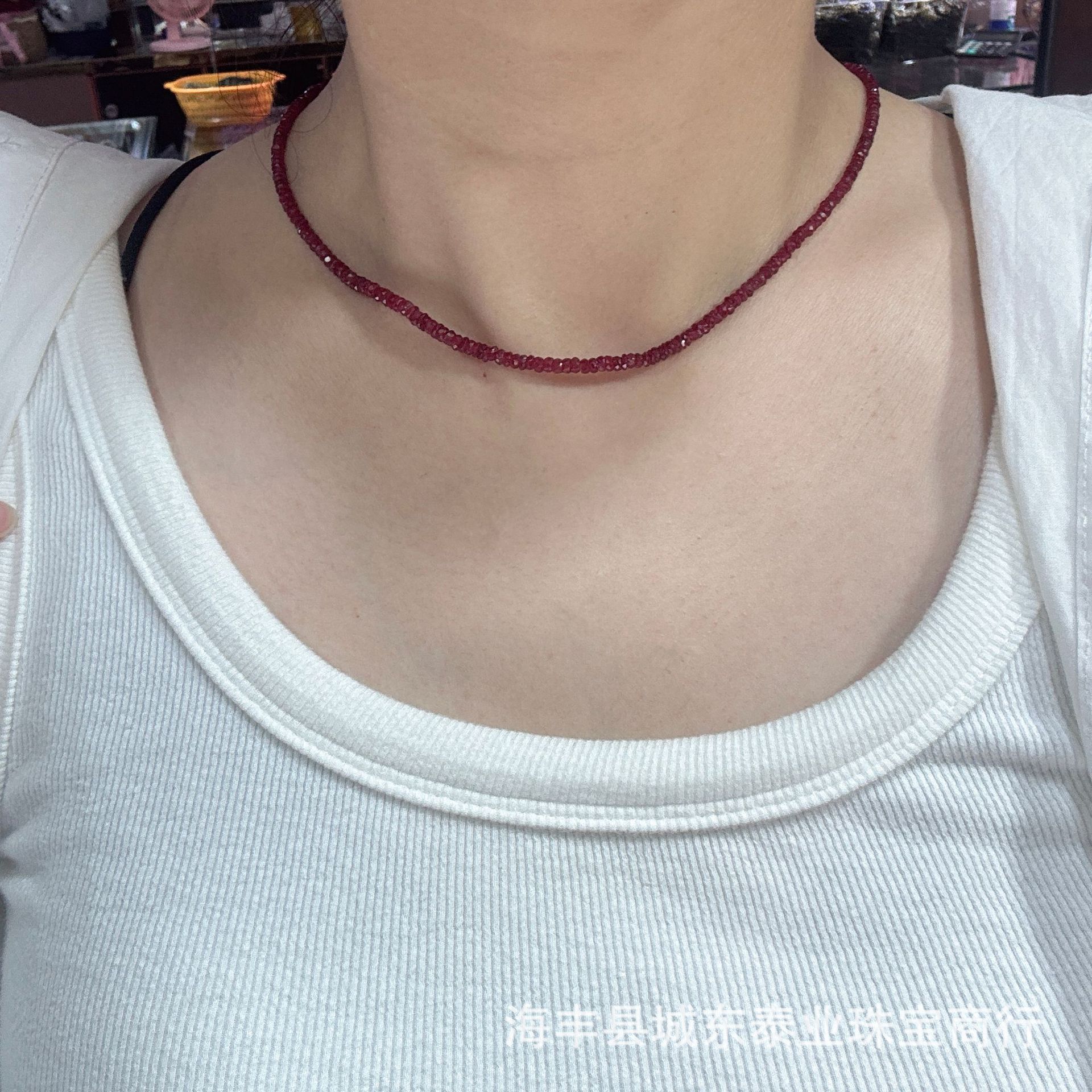 Оптовая продажа фабричных бусин абакуса с рубиновым срезом, длинное ожерелье, рубиновый срез, импортный цвет крови голубя