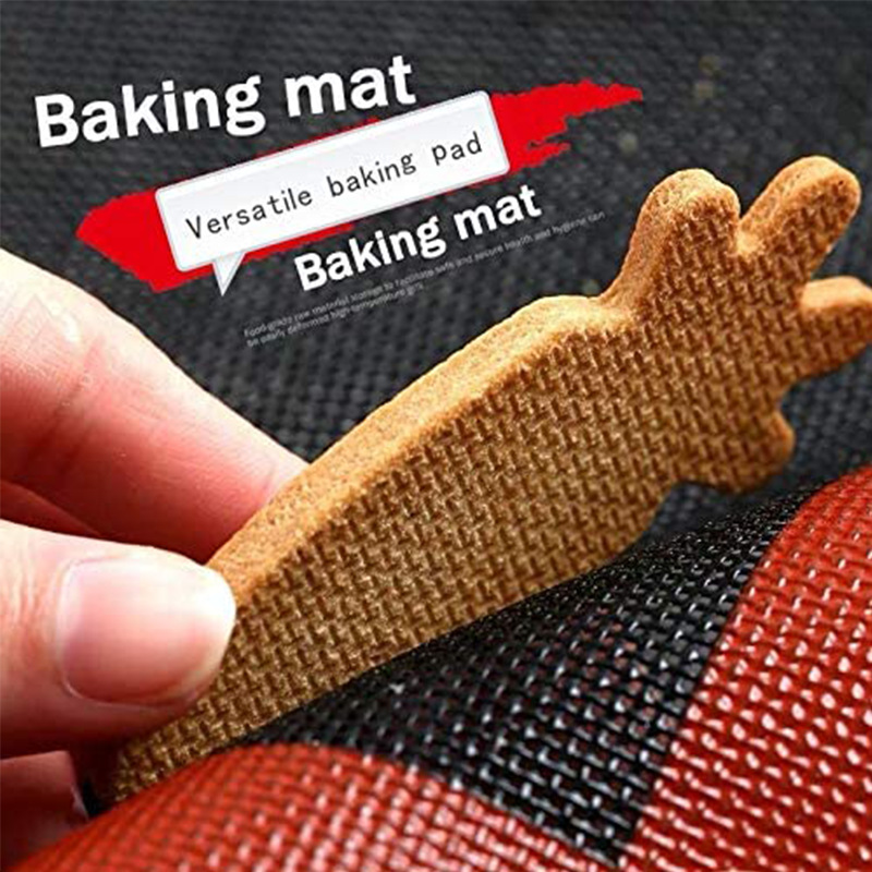 Cookie Biscuits Drying Breathable Non-Stick Fiberglass Baking Mat Bread Baking Mat High Temperature Resistant Oven Mat Silicone Cut Out Baking Mat