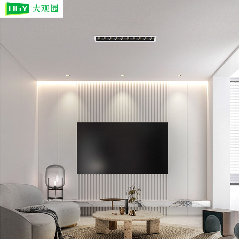 Daguanyuan Embedded Grille Lamp Living Room Without Main Light Lighting Tube Spotlight Line Aisle Strip Ceiling Light 406L
