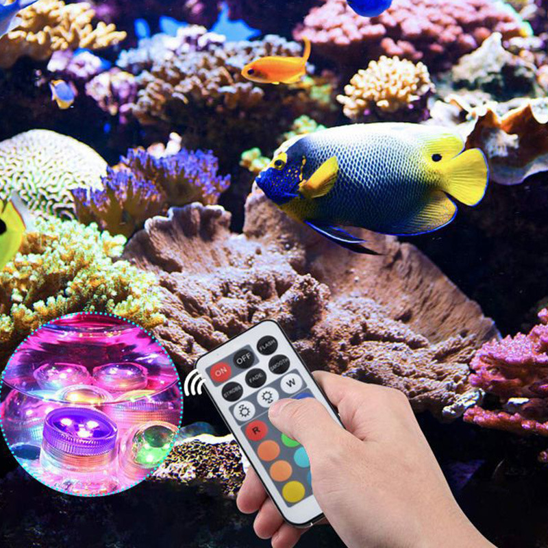 LED underwater lights small knob lights colorful synchronous waterproof remote control lights candle lights aquarium diving lights factory
