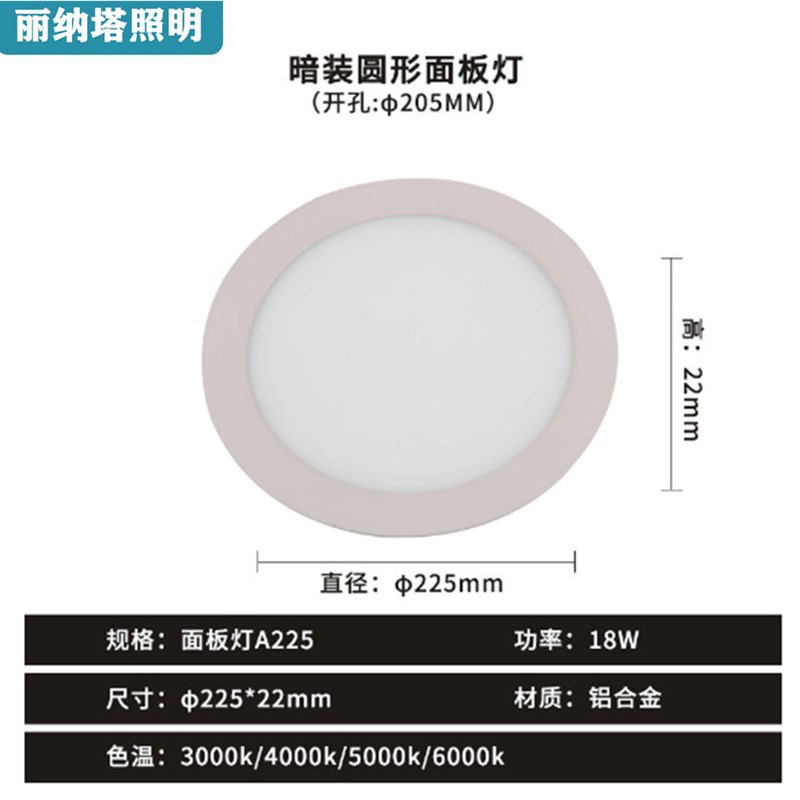 Прямые поставки с завода, встраиваемая ультратонкая светодиодная панель, круглый светильник с глянцевой поверхностью, высокая яркость, коммерческое и домашнее освещение