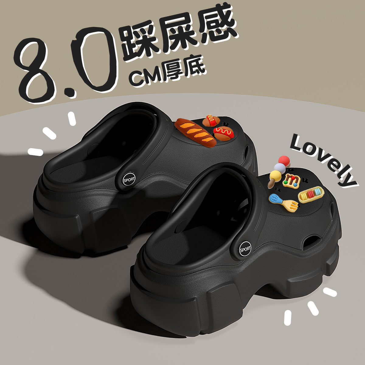 Thick-Soled Croc Shoes for Women Summer Outerwear Arch Support Beach Sandals for Women Wholesale