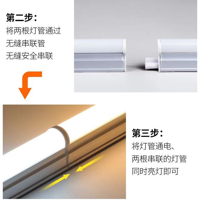 Led Lamp Fluorescent Tube T5 Square All-Plastic T8 Integrated Lamp Ledt5 Integrated Lamp Strip for Home Use