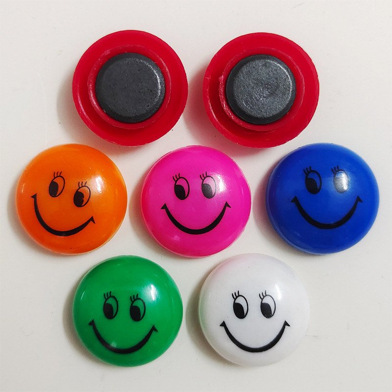 Defu Stationery Smiley Magnetic Granules Office Home Teaching Round Magnetic Buckle 20mm Powerful Blackboard Printing Magnetic Nails