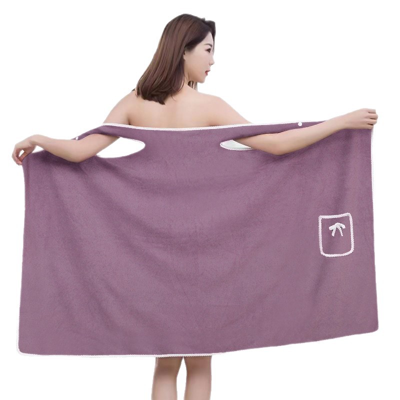 Thickened Bath Skirt Wearable Bath Towel Coral Velvet Soft and Absorbent Not Easy to Shed Adult Sling Women's Home Bath Skirt