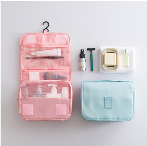 New Twill Flip-Top Toiletry Bag, Travel Portable Hand-Held Cosmetic Bag, Large Capacity Waterproof Storage Bag, Manufacturer Wholesale