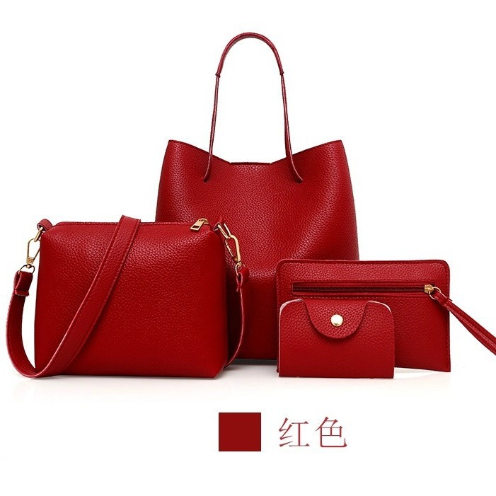 时尚新款纯色子母包包欧美风范子母包四件套女包简约单肩包潮代发