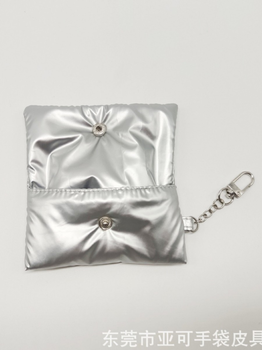 Creative personality filled cotton down jacket Apple AirPods1/2 Bluetooth headset silver mouth red envelope for hanging chain