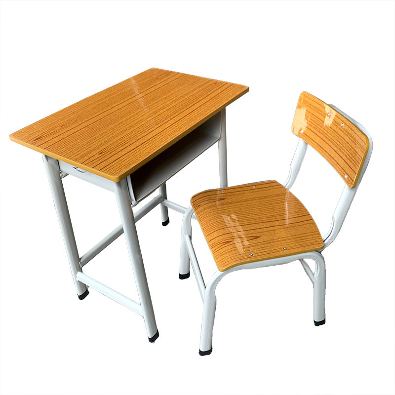Orange Color Student Desks and Chairs Set Primary and Secondary School Desks and Chairs Children's Study Table Reading Desk Wholesale