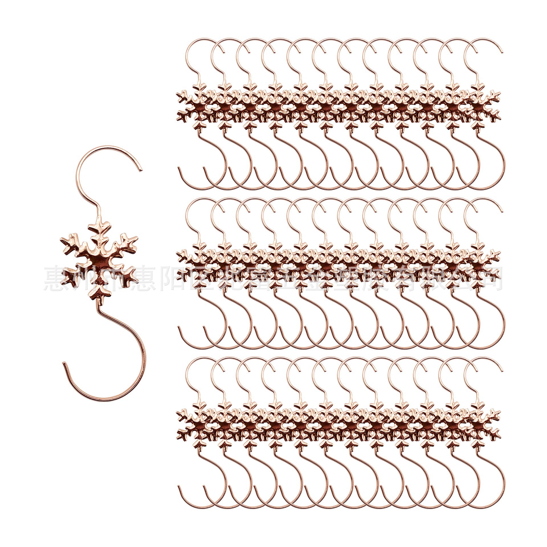 Cross-Border Special Christmas Snowflake Decorations Iron Wire Stainless Steel Wire Bending Electroplating S-Shaped Hook Processing