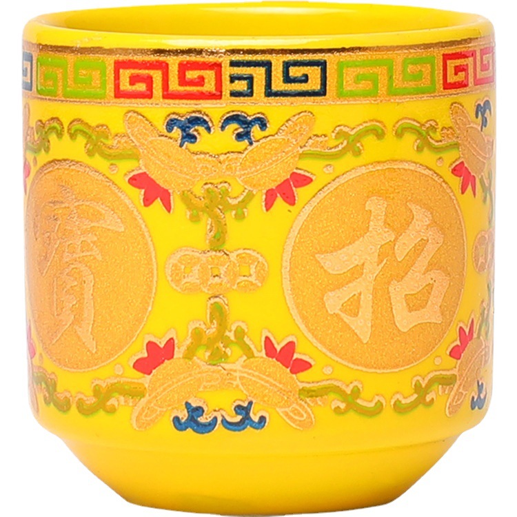 God of Wealth Wine Glass Ceramic Wine Glass Water Supply Cup Tea Cup Tribute Water Cup Worship Soup Bowl Wine Cup Wholesale Guan Gong Wine Glass