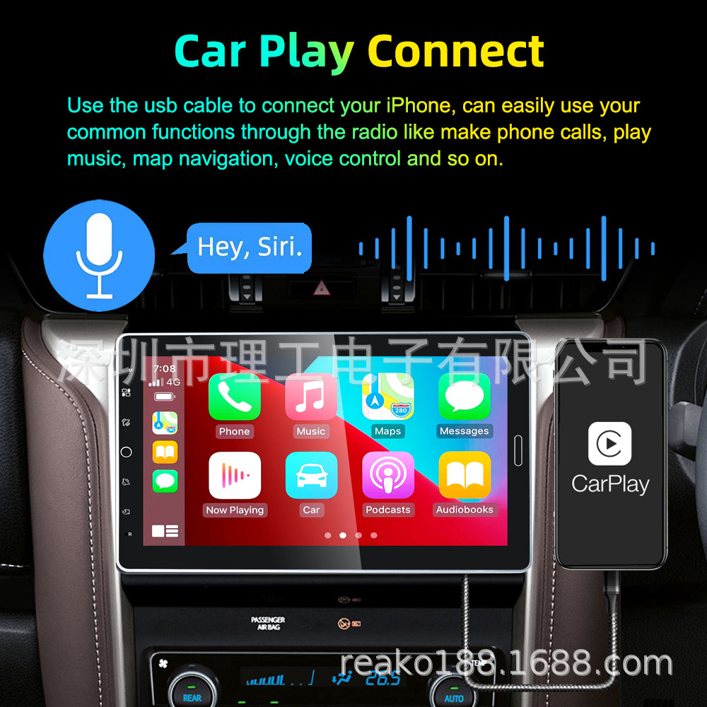 9-inch car Carply universal detachable large screen navigator car mp5 player reversing Image 9010C