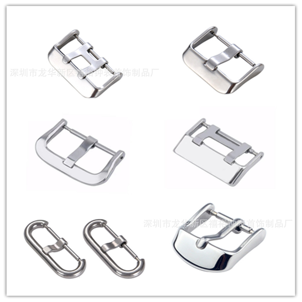 in stock Stainless Steel Buckle Silicone Buckle Buckle Smart Strap Solid Wire-drawing Pin Buckle