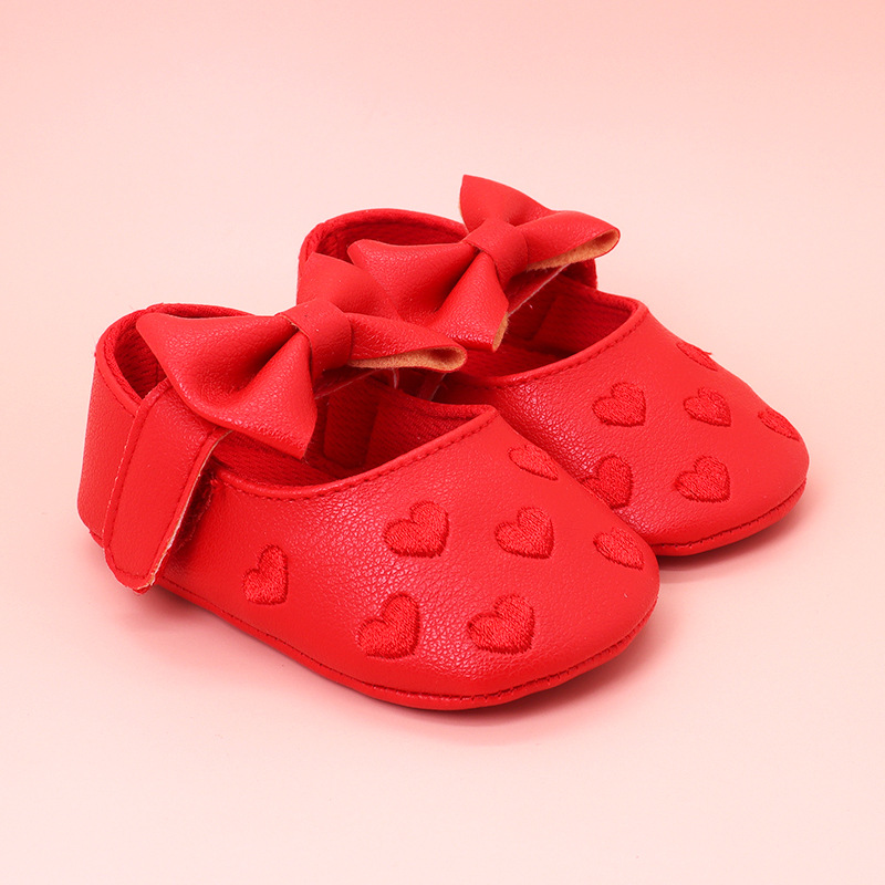 New baby shoes butterfly heart-shaped foreign trade Korean baby shoes toddler shoes Princess wind comfortable soft bottom children's shoes wholesale