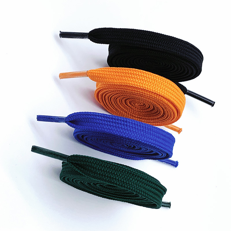 Factory creative new 10mm flat thick shoelaces wholesale color shoelaces polyester hollow flat shoelaces