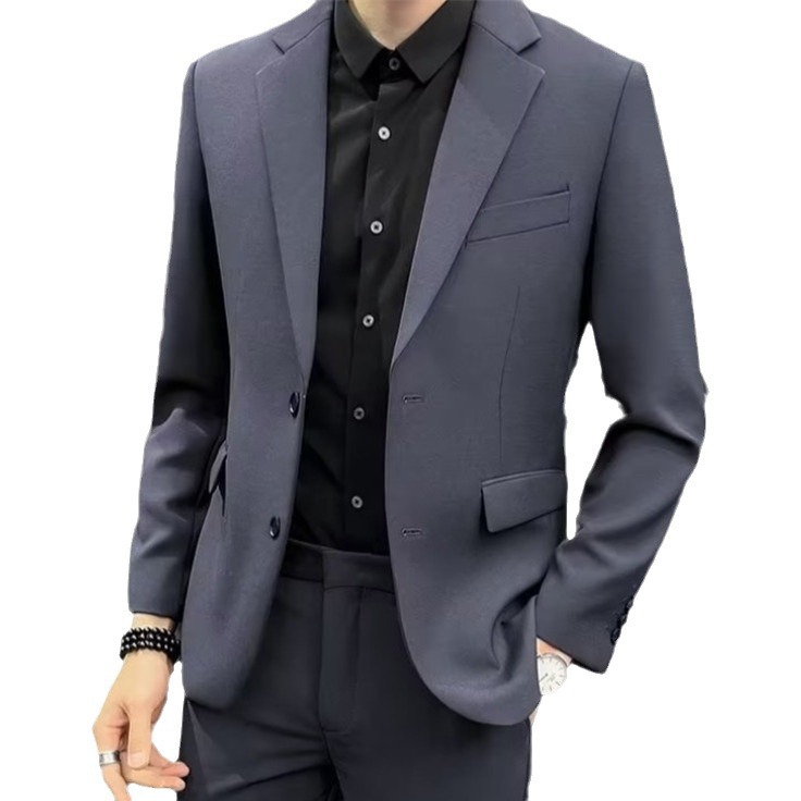 Suit jacket men's autumn and winter New 2023 Hong Kong style business slim fit professional wedding formal wear small suit all-matching