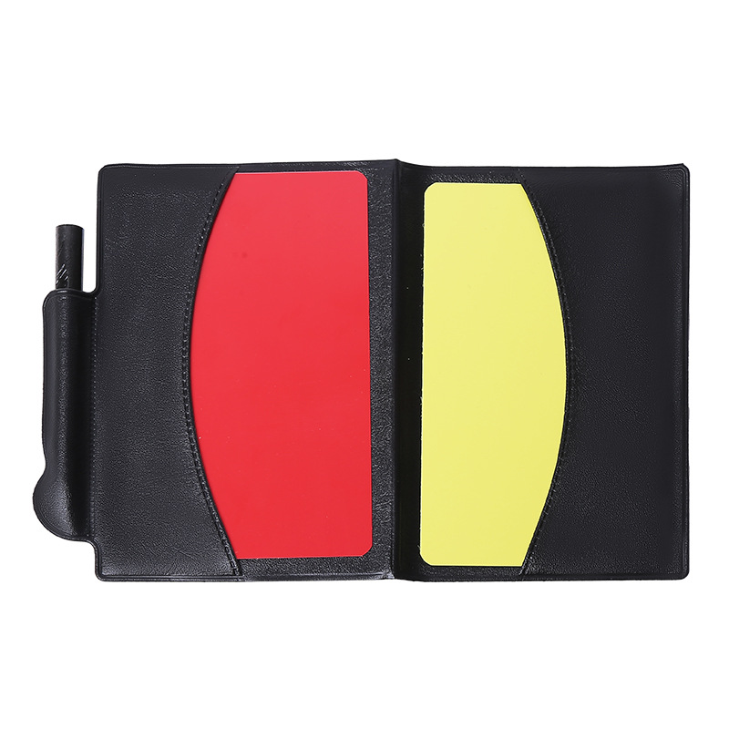 Special Red and Yellow Card Record Book for Football Competitions, Red Brand Yellow Card Referee Supplies with Leather Sheath Pencil Referee Record Paper