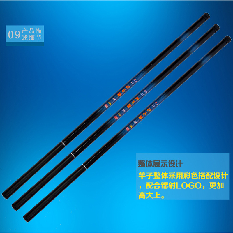 Cross-border fishing continuous fishing rod glass fiber reinforced plastic short section hand rod stream rod glass fiber reinforced plastic threaded hand rod beginner fishing rod