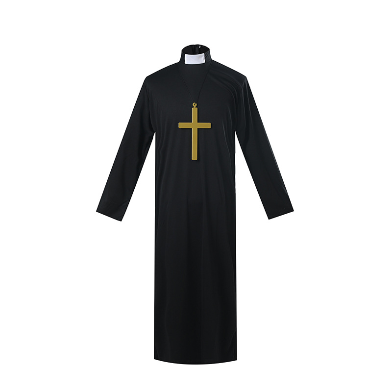 Halloween Adult Male Missionary Priest Costume Virgin Mary Robe Priest Nun Costume