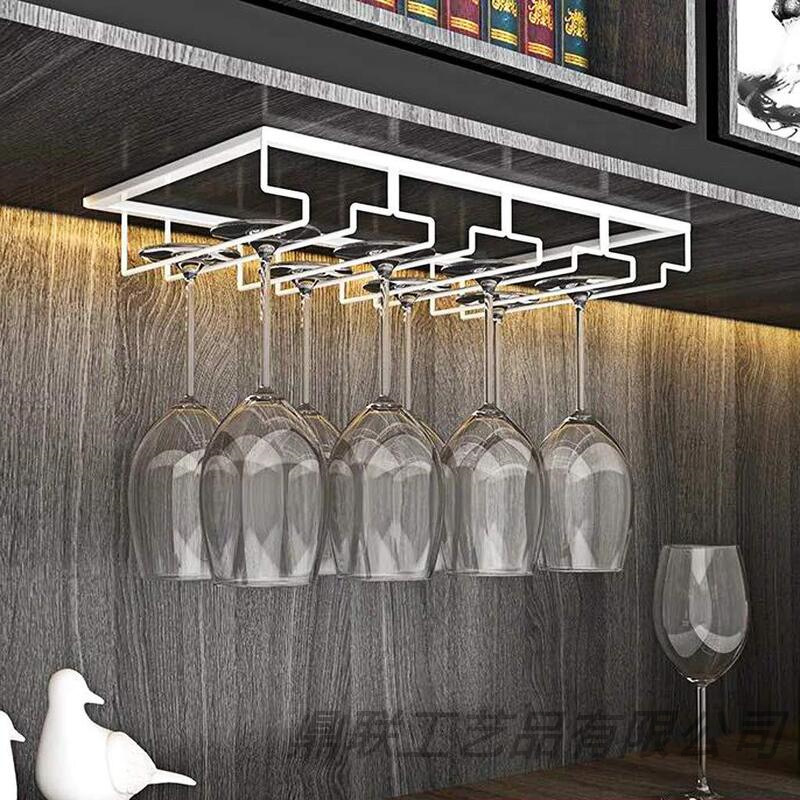 Amazon hot right angle creative upside down wine cup holder kitchen upside down home wine cabinet bar hanging crystal cup