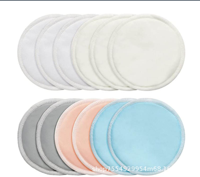 Factory direct three-layer bamboo fiber anti-overflow breast pad breathable washable nursing bra waterproof breast pad in stock supply