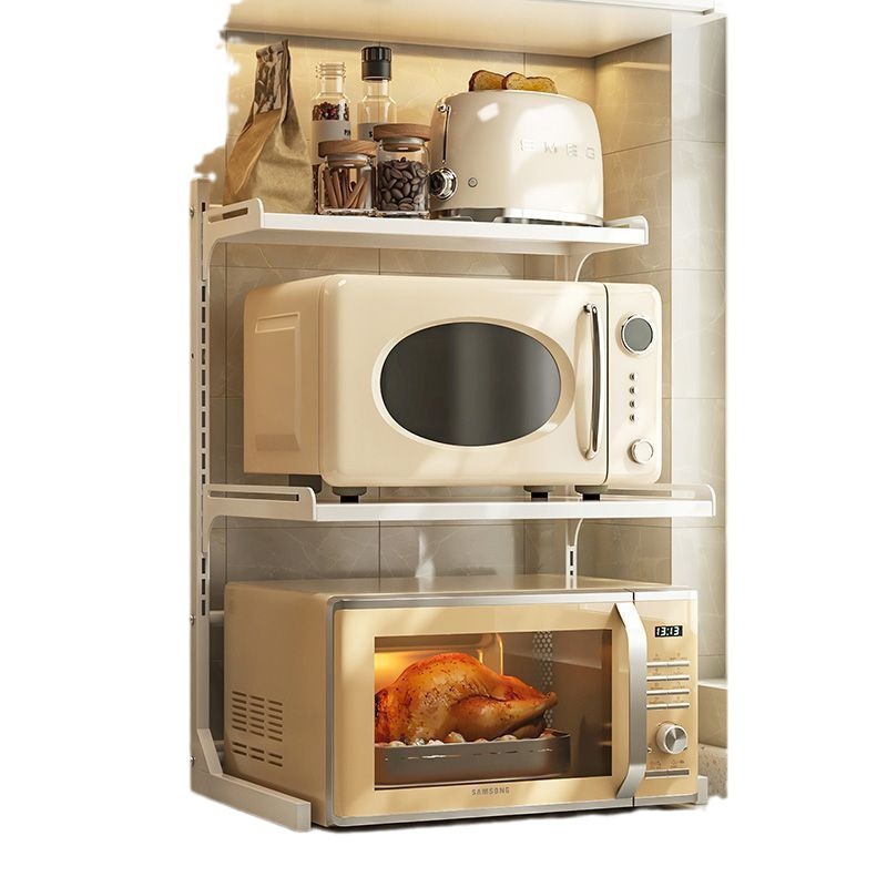 Countertop Multi-Layer Retractable Microwave Oven Thickened Storage Rack Kitchen Household Storage Oven Pot Rack Compartment Rack